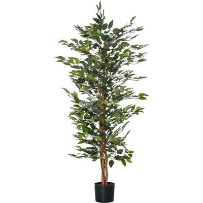 HOMCOM Künstlicher Ficus-Baum groß 150 cm Kunstbaum Kunstpflanze im Topf HOMCOM Künstlicher Ficus-Baum groß 150 cm Kunstbaum Kunstpflanze im Topf