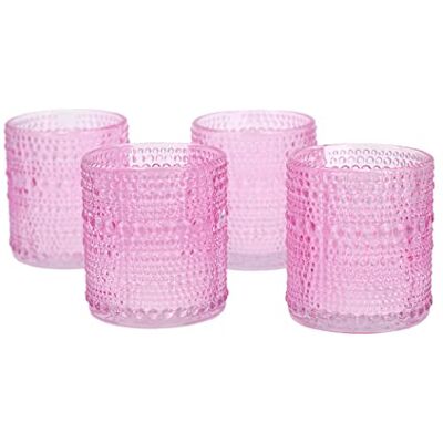 Creativery Teelichtgläser 7x8 cm 4 Stück Teelichthalter Glas Farbauswahl: rosa 148 Creativery Teelichtgläser 7x8 cm 4 Stück Teelichthalter Glas Farbauswahl: rosa 148