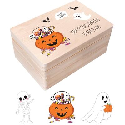 Creative Halloween Deko Outdoor Innen für Süßigkeiten Personalisierte Holzkiste Geschenkbox Box für Süßes oder Saures Individuelles Geschenk Garten Accessoires Dekoration Schale Creative Halloween Deko Outdoor Innen für Süßigkeiten Personalisierte Holzkiste Geschenkbox Box für Süßes oder Saures Individuelles Geschenk Garten Accessoires Dekoration Schale