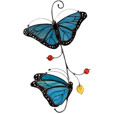 HshDUti Buntglas-Fensterbehang, Schmetterling, Buntglas-Fensterpaneel, Fensterdekoration, Metall, Kunststoff, Buntglas, Sonnenfänger, Schmetterling, Fenster-Hängepaneele, Ornamente, Blau HshDUti Buntglas-Fensterbehang, Schmetterling, Buntglas-Fensterpaneel, Fensterdekoration, Metall, Kunststoff, Buntglas, Sonnenfänger, Schmetterling, Fenster-Hängepaneele, Ornamente, Blau