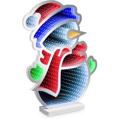 Idena 30552 LED Infinity Mirror Schneemann, ca. 35 x 8 x 45 cm, Deko Lampe mit 246 SMD-LEDs und 3D Effekt, Weihnachtsdeko für Innen, mit Netzteil und 3 m Zuleitung Idena 30552 LED Infinity Mirror Schneemann, ca. 35 x 8 x 45 cm, Deko Lampe mit 246 SMD-LEDs und 3D Effekt, Weihnachtsdeko für Innen, mit Netzteil und 3 m Zuleitung