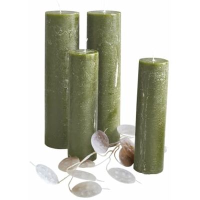 Loberon Kerze 4er Set Avinal, grün Zwei Größen, Handgefertigt & Durchgefärbt, Geruchslos, Lange Brenndauer, Dekoration, Advent, Adventskerzen, Wachs Loberon Kerze 4er Set Avinal, grün Zwei Größen, Handgefertigt & Durchgefärbt, Geruchslos, Lange Brenndauer, Dekoration, Advent, Adventskerzen, Wachs