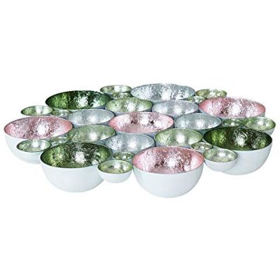 levandeo Teelichtschale 30x30cm Metall Pastell Rosa Silber Grün Schale Teelichthalter Windlicht Kerzenhalter levandeo Teelichtschale 30x30cm Metall Pastell Rosa Silber Grün Schale Teelichthalter Windlicht Kerzenhalter