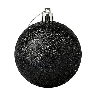 SHATCHI 20 cm große Schwarze Weihnachtskugel, PVC, bruchsicher, glitzernd, Weihnachtsdekoration, Festliche Weihnachtsbaum-Hängedekoration, rundes Ornament für Urlaub, Heimdekoration SHATCHI 20 cm große Schwarze Weihnachtskugel, PVC, bruchsicher, glitzernd, Weihnachtsdekoration, Festliche Weihnachtsbaum-Hängedekoration, rundes Ornament für Urlaub, Heimdekoration