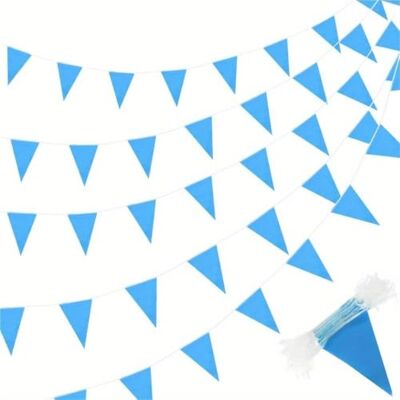 MZSKLW Wimpelkette 5 Stück 10 m Wimpel-Banner-Flaggen String Triangle Bunting Geburtstag Hochzeit Party Dekor(Blue Triangle Flags) MZSKLW Wimpelkette 5 Stück 10 m Wimpel-Banner-Flaggen String Triangle Bunting Geburtstag Hochzeit Party Dekor(Blue Triangle Flags)