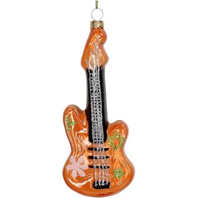 HD Collection Christbaumschmuck Glas 14,9cm Gitarre Figur zum Aufhängen handbemalt & mit Glitzer Weihnachtsbaum Anhänger für Weihnachten Christbaumanhänger & Weihnachtsbaumschmuck Musik Instrument Orange HD Collection Christbaumschmuck Glas 14,9cm Gitarre Figur zum Aufhängen handbemalt & mit Glitzer Weihnachtsbaum Anhänger für Weihnachten Christbaumanhänger & Weihnachtsbaumschmuck Musik Instrument Orange