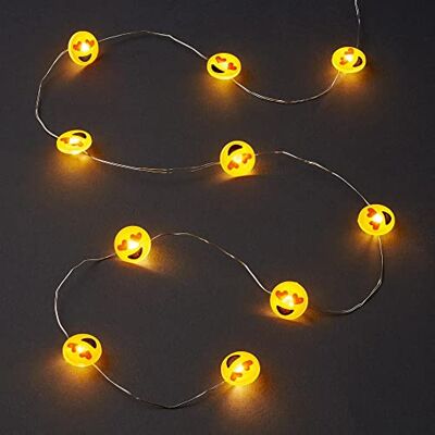 hellum LED Lichterkette Batterie mit Smileys Herz (2xAA) mit 10 LED, innen Lichterkette innen klein, warmweiße LED mit Emojis Herzaugen, beleuchtet 0,90m, für Geschenk, Geburtstag, Valentinstag 522969 hellum LED Lichterkette Batterie mit Smileys Herz (2xAA) mit 10 LED, innen Lichterkette innen klein, warmweiße LED mit Emojis Herzaugen, beleuchtet 0,90m, für Geschenk, Geburtstag, Valentinstag 522969