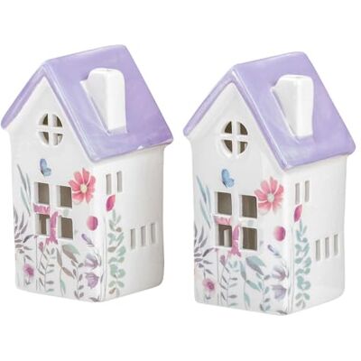 levandeo 2er Set Windlicht Häuser Lila Porzellan Teelichthalter Blume Frühling Tischdeko Violett Blumenmuster Deko Kerze Kerzenhalter levandeo 2er Set Windlicht Häuser Lila Porzellan Teelichthalter Blume Frühling Tischdeko Violett Blumenmuster Deko Kerze Kerzenhalter