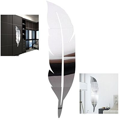 XLKJ Tragbarer 3D-Wandspiegel, DIY, Federspiegel, Vinyl-Aufkleber, Kunst, Heimwand-Dekor XLKJ Tragbarer 3D-Wandspiegel, DIY, Federspiegel, Vinyl-Aufkleber, Kunst, Heimwand-Dekor