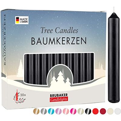 BRUBAKER 200er Pack Baumkerzen Wachs Weihnachtskerzen Schwarz Pyramidenkerzen Christbaumkerzen BRUBAKER 200er Pack Baumkerzen Wachs Weihnachtskerzen Schwarz Pyramidenkerzen Christbaumkerzen