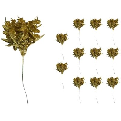 SHATCHI Weihnachtsbaum-Eukalyptus-Ahornblattstiele, 17 cm, dunkelgrün, 12 Stück Glitzernde künstliche Blätter zum Dekorieren von Weihnachtsbäumen, Kränzen, Girlanden, Vase, DIY Handwerk SHATCHI Weihnachtsbaum-Eukalyptus-Ahornblattstiele, 17 cm, dunkelgrün, 12 Stück Glitzernde künstliche Blätter zum Dekorieren von Weihnachtsbäumen, Kränzen, Girlanden, Vase, DIY Handwerk