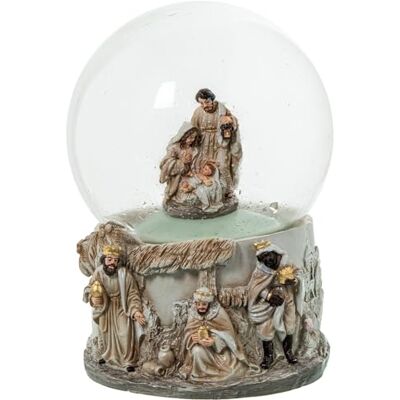 DRW Schneekugel mit der Heiligen Familie in Naturtönen und Gold, 5 x 13 x 10 cm DRW Schneekugel mit der Heiligen Familie in Naturtönen und Gold, 5 x 13 x 10 cm