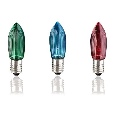 hellum Ersatzkerzen Glühfaden 3x, 16V 3W, 15 Brennstellen E10 innen 914733 Ersatzkerzen bunt für Lichterketten & Schwibbogen, 3 Stück Riffelkerzen E10 (ø10 mm), 22 Lumen Ersatzkerzen Lichterkette hellum Ersatzkerzen Glühfaden 3x, 16V 3W, 15 Brennstellen E10 innen 914733 Ersatzkerzen bunt für Lichterketten & Schwibbogen, 3 Stück Riffelkerzen E10 (ø10 mm), 22 Lumen Ersatzkerzen Lichterkette