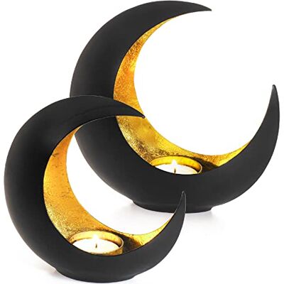 Gadgy Schwarze Mondförmige Kerzenhalter-Set Gadgy Schwarze Mondförmige Kerzenhalter-Set
