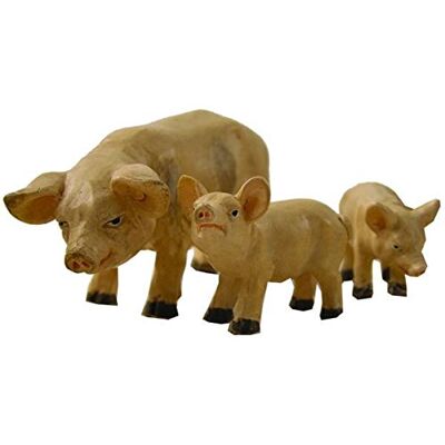Unbekannt Krippenzubehör Hausschweine 3tlg. Höhe 3cm geeignet für 7-12cm Figuren, handbemalen Unbekannt Krippenzubehör Hausschweine 3tlg. Höhe 3cm geeignet für 7-12cm Figuren, handbemalen