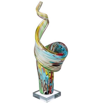 Glas Art Skulptur Twister Mehrfarbig Höhe 35cm Glas Dekofigur Glasskulptur Geschenk für Frauen Glas Art Skulptur Twister Mehrfarbig Höhe 35cm Glas Dekofigur Glasskulptur Geschenk für Frauen