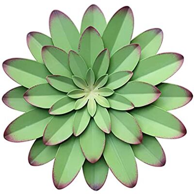 AHYS Wanddekoration aus Metall, 30,5 cm, Blumenmotiv, für Innen- und Außenbereich, Grün AHYS Wanddekoration aus Metall, 30,5 cm, Blumenmotiv, für Innen- und Außenbereich, Grün