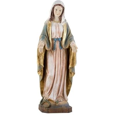 DRW Wunderbare Jungfrau Figur aus Harz, altes Holz, handbemalt, 65 cm DRW Wunderbare Jungfrau Figur aus Harz, altes Holz, handbemalt, 65 cm