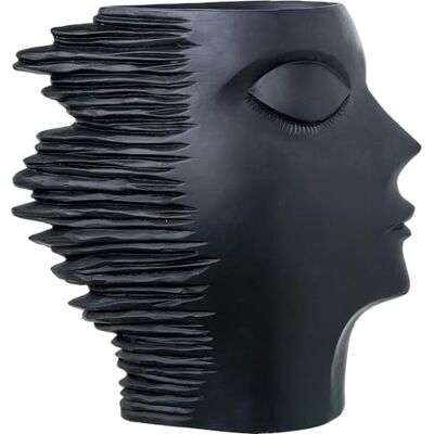 DRW Vase, einseitig, aus Kunstharz, Schwarz, 28 x 79 x 79 cm DRW Vase, einseitig, aus Kunstharz, Schwarz, 28 x 79 x 79 cm