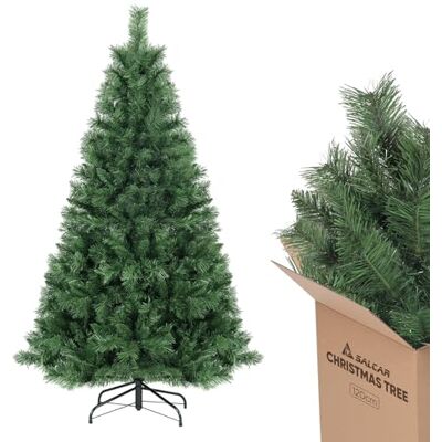 SALCAR Künstlicher Weihnachtsbaum 120 cm 1,2 m mit Metallständer und Handschuhen, grüner Tannenbaum aus PVC zur Weihnachtsdekoration im Innenbereich SALCAR Künstlicher Weihnachtsbaum 120 cm 1,2 m mit Metallständer und Handschuhen, grüner Tannenbaum aus PVC zur Weihnachtsdekoration im Innenbereich