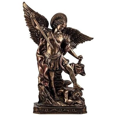 DRW Figur Erzengel San Michael aus Kunstharz, handbemalt, Bronze, 45 cm DRW Figur Erzengel San Michael aus Kunstharz, handbemalt, Bronze, 45 cm