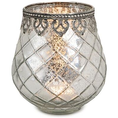 matches21 HOME & HOBBY Vintage Kerzenglas Windlicht silber in 14 cm Modernes Windlichtglas als Kerzenständer Laterne und Teelichthalter Boho Kerzenhalter Teelichtglas für Wohnzimmer Tisch-Deko, Balkon, Hochzeit matches21 HOME & HOBBY Vintage Kerzenglas Windlicht silber in 14 cm Modernes Windlichtglas als Kerzenständer Laterne und Teelichthalter Boho Kerzenhalter Teelichtglas für Wohnzimmer Tisch-Deko, Balkon, Hochzeit