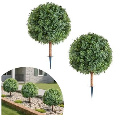 VEVOR Künstliche Formschnitt Buchsbaumkugel mit Erdspieß, 2er-Set 686 mm Kunstpflanzen, Dekopflanze, für Dekoration, Veranda, Außen- & Innenbereich, Terrasse, Garten, Balkon, Hinterhof VEVOR Künstliche Formschnitt Buchsbaumkugel mit Erdspieß, 2er-Set 686 mm Kunstpflanzen, Dekopflanze, für Dekoration, Veranda, Außen- & Innenbereich, Terrasse, Garten, Balkon, Hinterhof