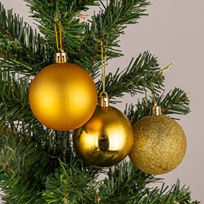 SHATCHI 10 cm/6 Stück Weihnachtskugeln, bruchsicher, goldfarben, Weihnachtsbaumschmuck, Kugel, Ornamente, Kugeln, Weihnachtsdekoration, Urlaubsdekoration, glänzend, matt, glitzernd SHATCHI 10 cm/6 Stück Weihnachtskugeln, bruchsicher, goldfarben, Weihnachtsbaumschmuck, Kugel, Ornamente, Kugeln, Weihnachtsdekoration, Urlaubsdekoration, glänzend, matt, glitzernd