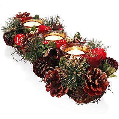 com-four ® Teelichthalter, dekorativer Kerzenständer für Weihnachten Kerzenhalter mit natürlichen Materialien Handarbeit com-four ® Teelichthalter, dekorativer Kerzenständer für Weihnachten Kerzenhalter mit natürlichen Materialien Handarbeit