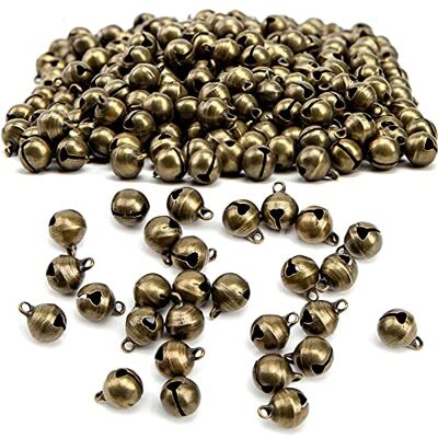 Tashce 200 Stück Vintage Bronze Glöckchen 6mm für Kunsthandwerk & Windspiel Mini Bronze Schellen zum Aufhängen, geeignet für Weihnachtsdekoration, Geschenkanhänger, Türglocke und Töpfchentraining Tashce 200 Stück Vintage Bronze Glöckchen 6mm für Kunsthandwerk & Windspiel Mini Bronze Schellen zum Aufhängen, geeignet für Weihnachtsdekoration, Geschenkanhänger, Türglocke und Töpfchentraining
