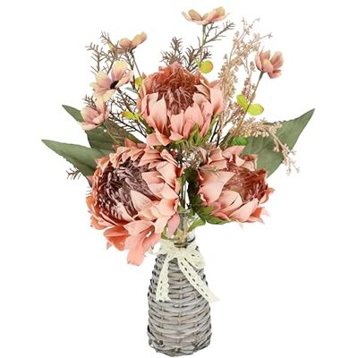 Flair Flower Kunstblumenstrauß Protea Strauß in Vase 45cm Artischocken Distel Blumensträuße Seidenblume Kunstblume Dekoblume Bouquet Hochzeit Herbstdeko Herbstblume Mittelstück Tischdeko wie echt, Mauve Flair Flower Kunstblumenstrauß Protea Strauß in Vase 45cm Artischocken Distel Blumensträuße Seidenblume Kunstblume Dekoblume Bouquet Hochzeit Herbstdeko Herbstblume Mittelstück Tischdeko wie echt, Mauve