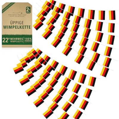 Itsy Bitsy Party Co Premium Wiederverwendbare Deutschland Wimpelkette 84 Flaggen WM Deko 2026, Deutschland Fanartikel/Fussball WM 2026 Fanartikel, Aus dem TV bekannt, 100% Premium-Polyester (2er-pack: 22m, 84 Fahnen) Itsy Bitsy Party Co Premium Wiederverwendbare Deutschland Wimpelkette 84 Flaggen WM Deko 2026, Deutschland Fanartikel/Fussball WM 2026 Fanartikel, Aus dem TV bekannt, 100% Premium-Polyester (2er-pack: 22m, 84 Fahnen)