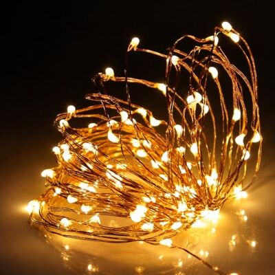 SHATCHI Lichterkette mit 100 warmweißen LEDs, Mikro-Reis, goldfarbener Kupferdraht, batteriebetrieben, für den Innenbereich, für Hochzeit, Party, Weihnachten, Dekoration, Zuhause, Schlafzimmer SHATCHI Lichterkette mit 100 warmweißen LEDs, Mikro-Reis, goldfarbener Kupferdraht, batteriebetrieben, für den Innenbereich, für Hochzeit, Party, Weihnachten, Dekoration, Zuhause, Schlafzimmer