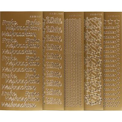 VBS Reliefsticker Weihnachten Set Aufkleber 10x23 cm Papier selbstklebend Gold VBS Reliefsticker Weihnachten Set Aufkleber 10x23 cm Papier selbstklebend Gold