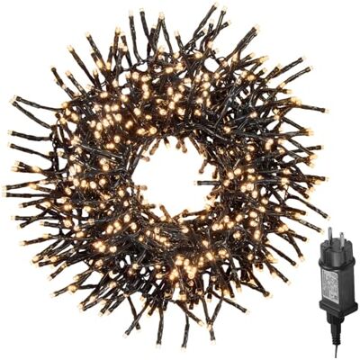 Lunartec Büschellichterkette: LED-Büschel-Lichterkette, 2.000 LEDs, 8 Modi, IP44, 20 m, warmweiß (Girlande, Lichterkette Weihnachten, Baum) Lunartec Büschellichterkette: LED-Büschel-Lichterkette, 2.000 LEDs, 8 Modi, IP44, 20 m, warmweiß (Girlande, Lichterkette Weihnachten, Baum)