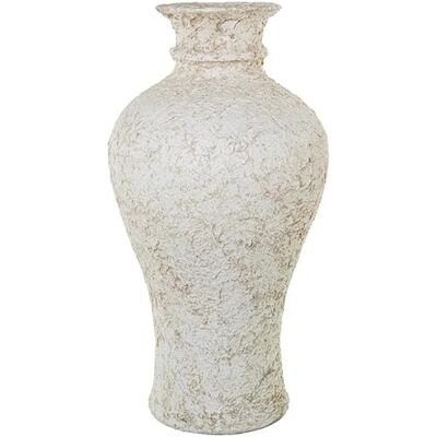 DRW Vase mit schlanker Keramikbodenform, rustikales Weiß, 83 x 42 x 42 cm DRW Vase mit schlanker Keramikbodenform, rustikales Weiß, 83 x 42 x 42 cm
