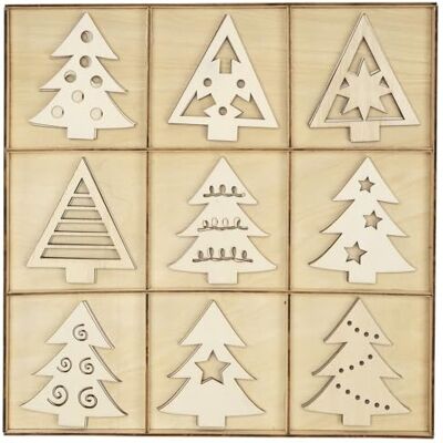 Ideen mit Herz Streu-Deko Weihnachten Advent Holz-Dekoration Tannen-Bäume Weihnachts-Baum Filigrane Winter-Motive 27-teilig Ideen mit Herz Streu-Deko Weihnachten Advent Holz-Dekoration Tannen-Bäume Weihnachts-Baum Filigrane Winter-Motive 27-teilig