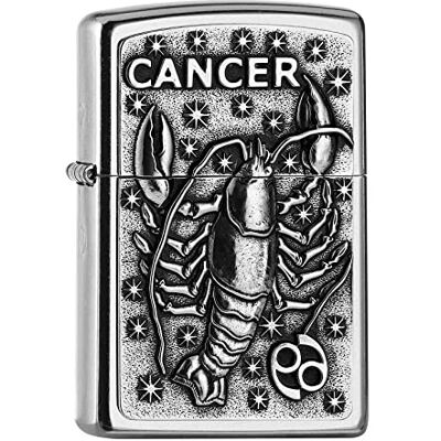 Zippo Sturmfeuerzeug Zodiac Cancer, Street Chrome, Emblem Nachfüllbar Wiederverwendbar Windfestes Design Geschenkbox Made in USA Zippo Sturmfeuerzeug Zodiac Cancer, Street Chrome, Emblem Nachfüllbar Wiederverwendbar Windfestes Design Geschenkbox Made in USA