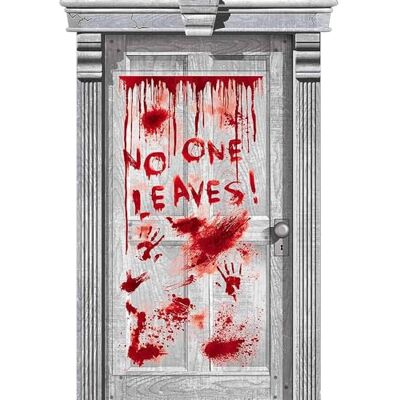 amscan 241210-55 Türdekoration No one Leaves, Größe 165,1 x 85 cm, Plastik, Raumdekoration, Gruselhaus, Halloween, Rot amscan 241210-55 Türdekoration No one Leaves, Größe 165,1 x 85 cm, Plastik, Raumdekoration, Gruselhaus, Halloween, Rot