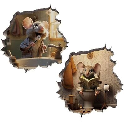 JT2D 2 Stück Mauseloch-Abziehbilder,3D Maus Wandtattoo,Mauseloch Aufkleber Wand, Sticker Deko,Maus,Lustige Maus Wandaufkleber für Wohnzimmer Schlafzimmer JT2D 2 Stück Mauseloch-Abziehbilder,3D Maus Wandtattoo,Mauseloch Aufkleber Wand, Sticker Deko,Maus,Lustige Maus Wandaufkleber für Wohnzimmer Schlafzimmer