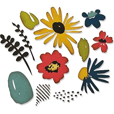 Sizzix Thinlits Stanzschablonen-Set 11PK Modern Floristry von Tim Holtz 665853 Kapitel 2 2022, multicolor, One Size Sizzix Thinlits Stanzschablonen-Set 11PK Modern Floristry von Tim Holtz 665853 Kapitel 2 2022, multicolor, One Size