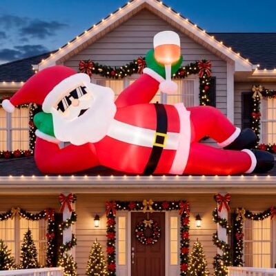 JOYIN Aufblasbarer Weihnachtsmann Liegend (270CM/9FT), Lustige Weihnachtsdeko für Außen Beleuchtet mit LEDs, Große Gartenfigur Weihnachten mit Sonnenbrille für Vorgarten, Rasen & Hof JOYIN Aufblasbarer Weihnachtsmann Liegend (270CM/9FT), Lustige Weihnachtsdeko für Außen Beleuchtet mit LEDs, Große Gartenfigur Weihnachten mit Sonnenbrille für Vorgarten, Rasen & Hof