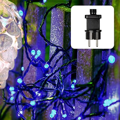 hellum LED Lichterkette außen mit 80 LED blau, beleuchtet 7,90m, mit Trafo Lichterkette outdoor, grünes Kabel, Lichterkette Weihnachtsbaum, Garten, Terrasse, Balkon, Weihnachtsbeleuchtung <59lm 560848 hellum LED Lichterkette außen mit 80 LED blau, beleuchtet 7,90m, mit Trafo Lichterkette outdoor, grünes Kabel, Lichterkette Weihnachtsbaum, Garten, Terrasse, Balkon, Weihnachtsbeleuchtung <59lm 560848