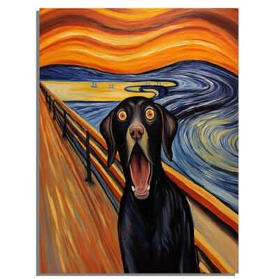 Wallario Sticker/Aufkleber für Kühlschrank/Geschirrspüler/Küchenschränke, Selbstklebende Folie 60 x 80 cm, Motiv: Der Schrei des Hundes Wallario Sticker/Aufkleber für Kühlschrank/Geschirrspüler/Küchenschränke, Selbstklebende Folie 60 x 80 cm, Motiv: Der Schrei des Hundes