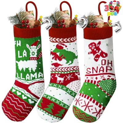 JOYIN Weihnachtsstrümpfe, 45,7 cm, groß, rustikaler Zopfstrick, Weihnachtsstrumpf in Rot, für Familienurlaub, Weihnachtsdekoration, 4 Stück JOYIN Weihnachtsstrümpfe, 45,7 cm, groß, rustikaler Zopfstrick, Weihnachtsstrumpf in Rot, für Familienurlaub, Weihnachtsdekoration, 4 Stück