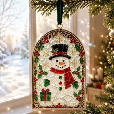 Nuvatrix Weihnachts-Sonnenfänger aus Glas, Buntglas-Stil, Acryl-Fensterdekoration, niedlicher Baum/Schneemann/Lebkuchen-Sonnenfänger, Panel für drinnen und draußen, Haus, Garten, Dekoration Nuvatrix Weihnachts-Sonnenfänger aus Glas, Buntglas-Stil, Acryl-Fensterdekoration, niedlicher Baum/Schneemann/Lebkuchen-Sonnenfänger, Panel für drinnen und draußen, Haus, Garten, Dekoration