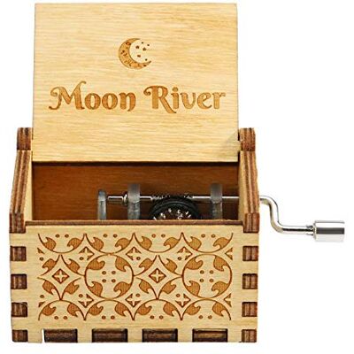 Demiawaking Spieluhr mit Handkurbel aus Antikholz, Musikbox, Dekoration für Geburtstag, Weihnachten (Moon River) Demiawaking Spieluhr mit Handkurbel aus Antikholz, Musikbox, Dekoration für Geburtstag, Weihnachten (Moon River)