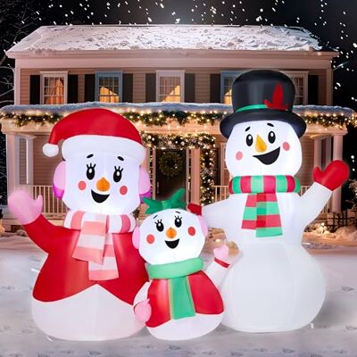 JOYIN 4 FT aufblasbare Weihnachtsdekorationen für den Außenbereich, aufblasbare Schneemannfamilie mit eingebauten LEDs, aufblasbare Weihnachtsdekoration für den Garten für Weihnachtsfeiern im Freien JOYIN 4 FT aufblasbare Weihnachtsdekorationen für den Außenbereich, aufblasbare Schneemannfamilie mit eingebauten LEDs, aufblasbare Weihnachtsdekoration für den Garten für Weihnachtsfeiern im Freien