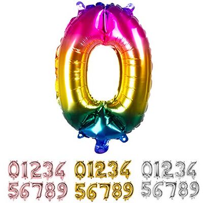 Boland Folienballon Zahl, Größe 36 cm, Regenbogenfarben, Zahlenballon, Nummer, Ballon, Helium, Geburtstag, Jubiläum, Jubiläumsjahr, Lebensjahr, Überraschungsparty, Dekoration Boland Folienballon Zahl, Größe 36 cm, Regenbogenfarben, Zahlenballon, Nummer, Ballon, Helium, Geburtstag, Jubiläum, Jubiläumsjahr, Lebensjahr, Überraschungsparty, Dekoration