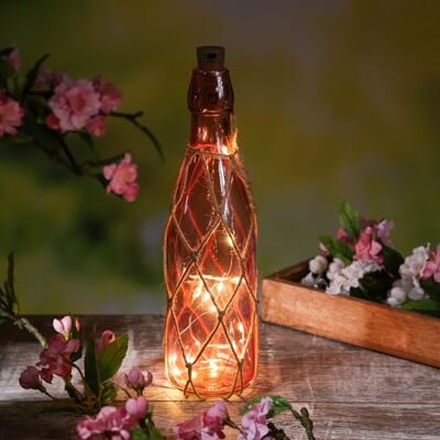 MARELIDA LED Dekoflasche mit Lichterkette Juteseil Leuchtflasche Flaschenlicht (Dunkelrosa) MARELIDA LED Dekoflasche mit Lichterkette Juteseil Leuchtflasche Flaschenlicht (Dunkelrosa)